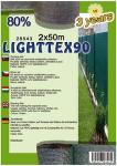 Árnyékoló háló Lighttex 2x50m zöld 80% 28543