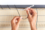 Tű és zsineg szett szőtt árnyékoló hálók rögzítéséhez Fixing Cord 2005760 fekete 25m