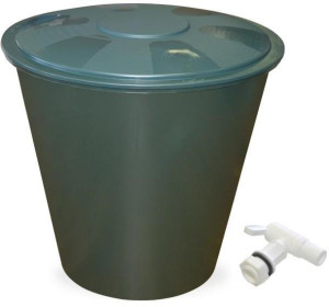 Esővízgyűjtő tartály csappal, fedéllel 210L ECO zöld